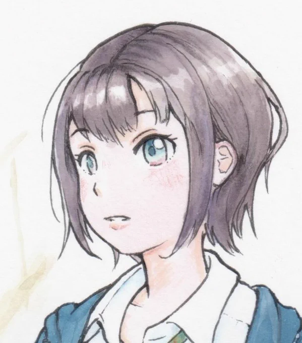 #顔だけで50RT来たら強者 一度だけ描いた子たち。 今はこの頃より少し丸顔で目が下の位置になるように変えてるから、可愛いんだけど、もう描かない顔だと思います。
