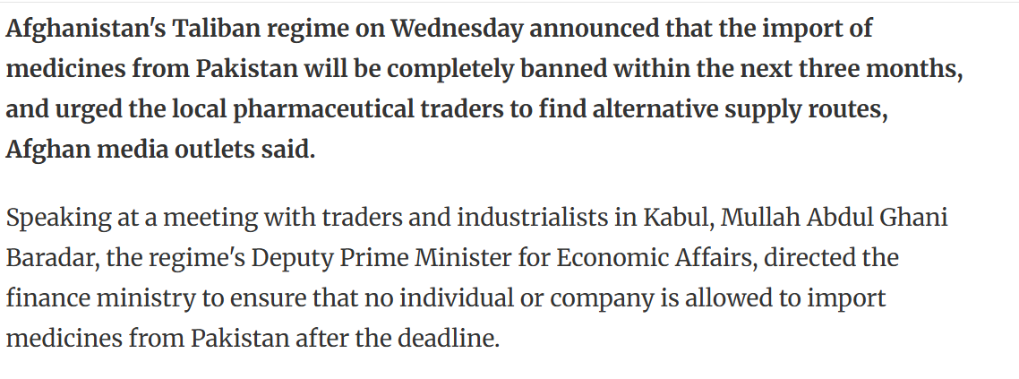 MeherJazibAli's tweet image. Pharma exports to Afghanistan 🇦🇫 face risk as Taliban halted medicine imports since Nov’25 — with talks of a complete ban.

AGP likely among the key names exposed 📉

Watch earnings sensitivity ahead.

#AGP #Pharma #KSE100 #PSX