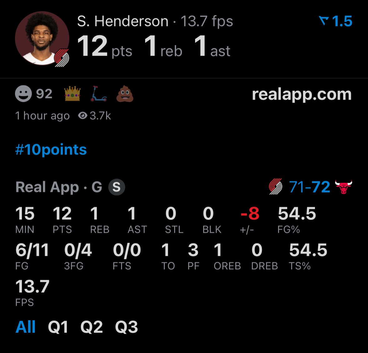 ToumaniBuckets's tweet image. Take away 3s and we’ve only missed 1 shot #efficient