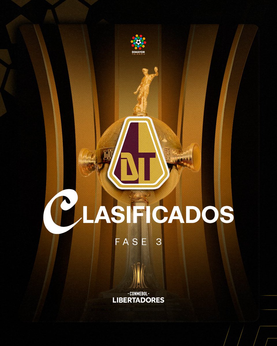 ¡𝗟𝗼𝘀 '𝗣𝗶𝗷𝗮𝗼𝘀' 𝗰𝗼𝗻𝘁𝗶𝗻𝘂́𝗮𝗻 𝘀𝘂 𝘀𝘂𝗲𝗻̃𝗼 𝗲𝗻 𝗹𝗮 <a href="/Libertadores/">CONMEBOL Libertadores</a> 𝟮𝟬𝟮𝟲! 👏

<a href="/cdtolima/">Club Deportes Tolima</a> 🔴🟡 se impuso en la tanda de penales en el partido de vuelta de la Fase 2 y clasificó a la Fase 3 ⚽

¡Felicidades!

#LaCasaDeTodos