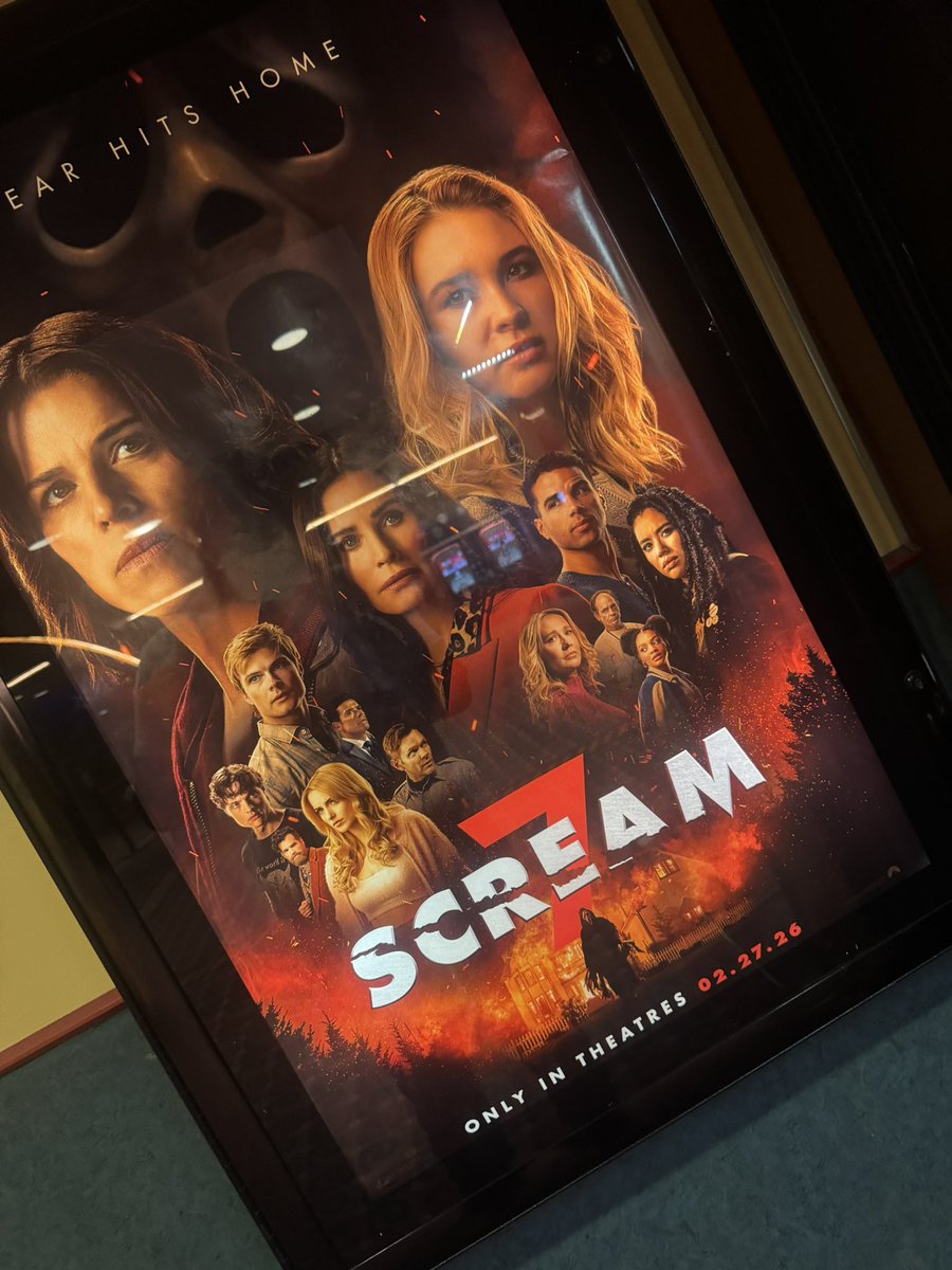 Cptginger6661's tweet photo. What a film. Neve Campbell definitely proved she’s still a scream queen and the addition of Isabel May was fantastic! Was also very nice to see Mindy and Chad back in the fray 🔪 #Scream7 https://t.co/jTW7OF70mz