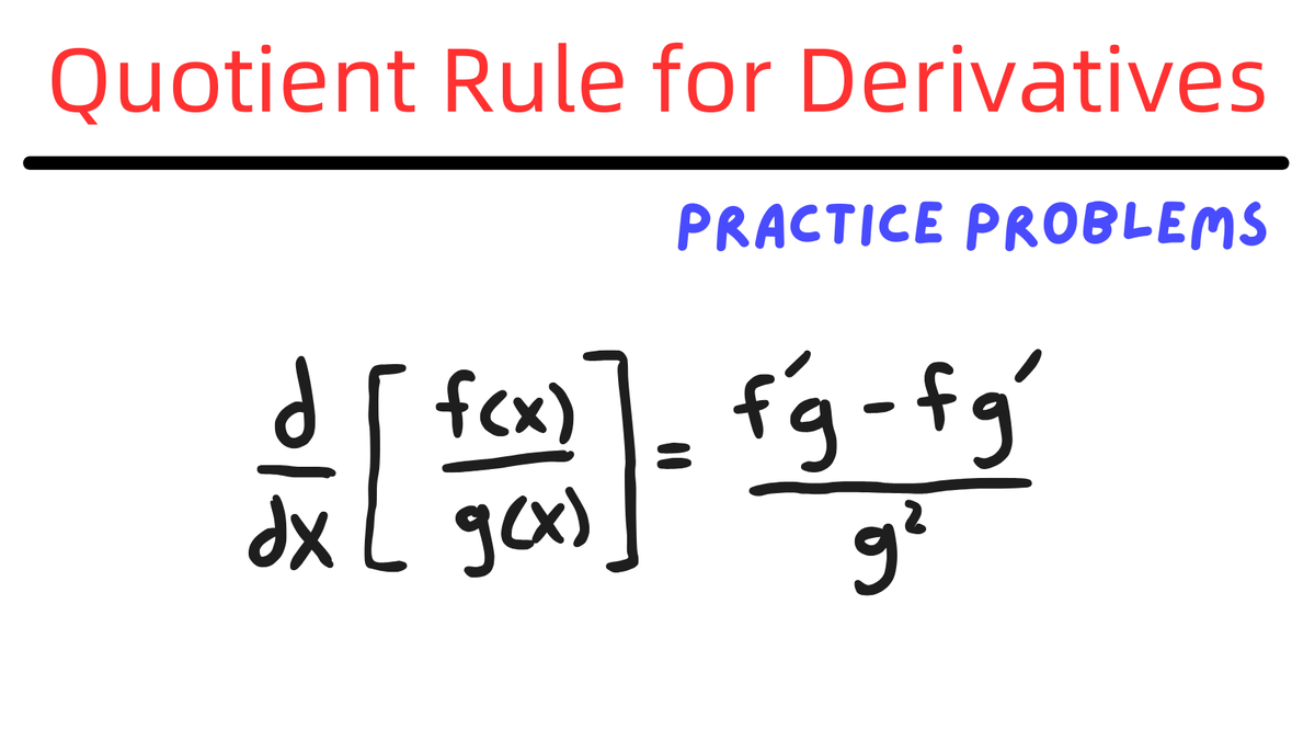 Engineer4Free's tweet photo. Quotient Rule for Derivatives: https://t.co/BL4zMjhiAB

#studyengineering #learnengineering #learnmath #studymath #calculus #math #engineeringstudents https://t.co/wPSlXYG4mc
