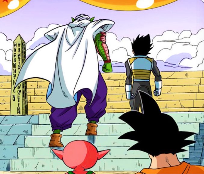 “Tch. 𝙁𝙞𝙣𝙚, whatever. I’ll join the fight.” Piccolo grumbles as he walks in stride behind Vegeta.

“𝙅𝙪𝙨𝙩 𝙨𝙩𝙖𝙮 𝙩𝙝𝙚 𝙝𝙚𝙡𝙡 𝙤𝙪𝙩 𝙤𝙛 𝙢𝙮 𝙬𝙖𝙮.”