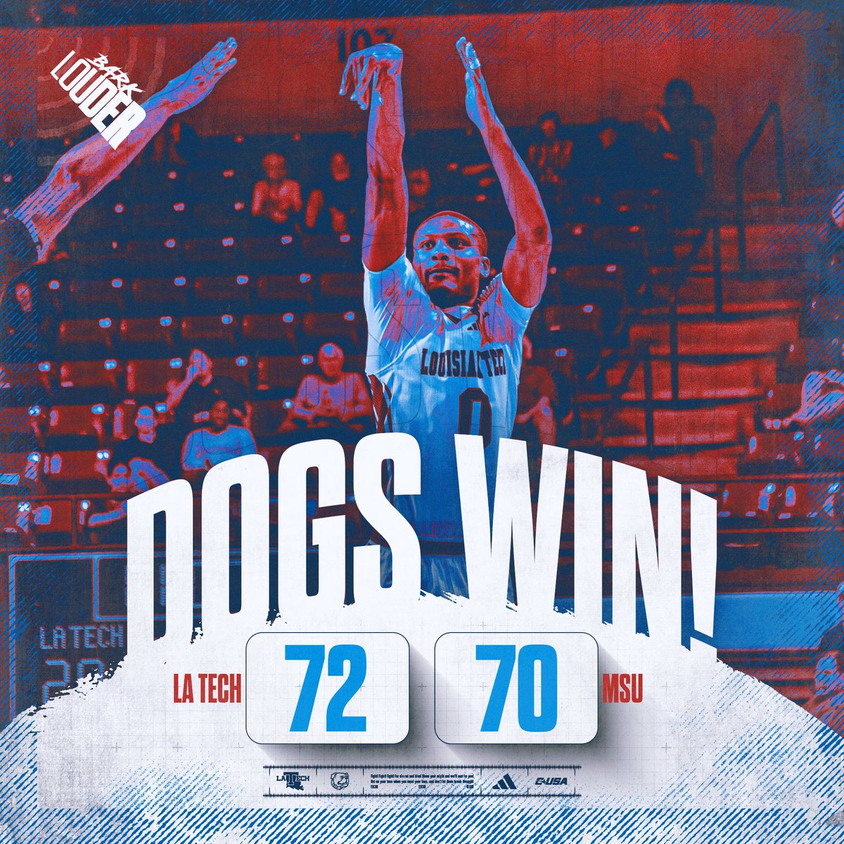 LATechHoops's tweet photo. 𝗗𝗢𝗚𝗦 𝗪𝗜𝗡!

#HBTD | #BarkLouder 🐶🏀 https://t.co/anhHMCV4tU