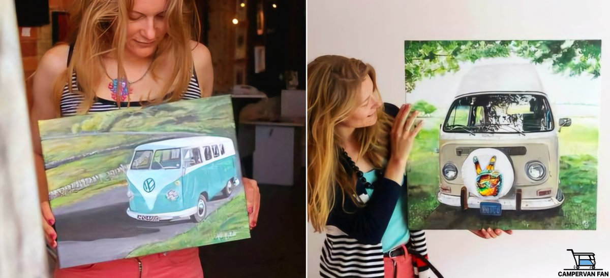CamperFanPAGE's tweet image. Alice Kellett’s artistic talent shines through with these beautiful #VW paintings! 🎨✨ #CreativeVibes