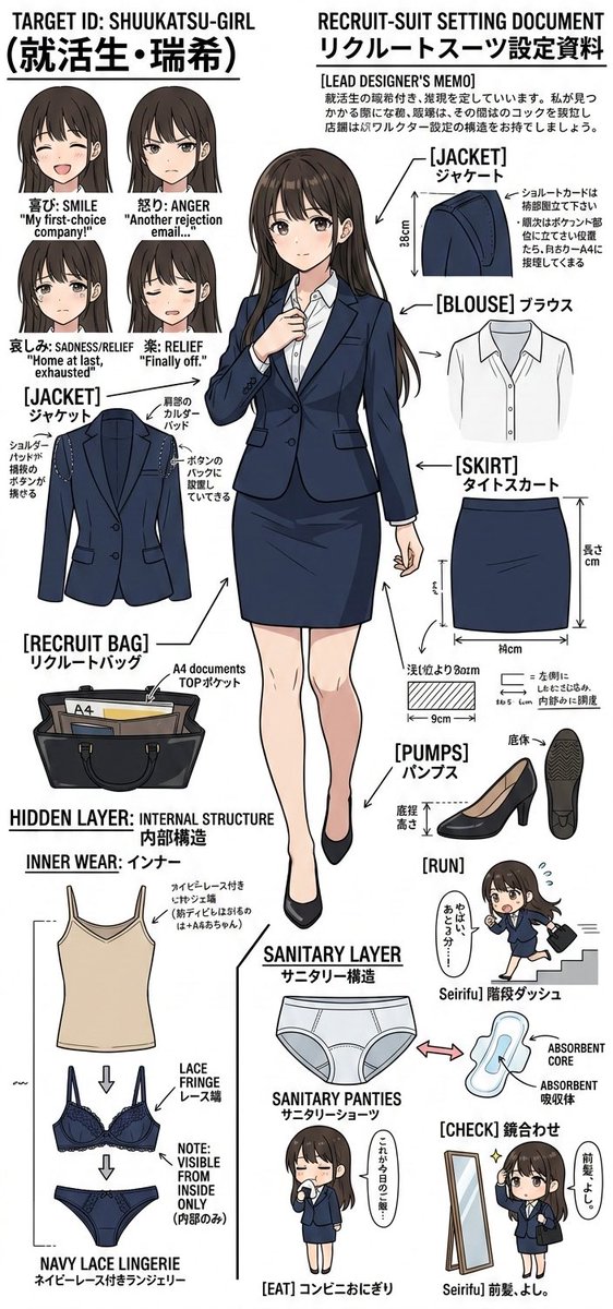 【中古】 就職作戦レポート（女子学生版　’91） 設定資料】就活生・瑞希のリクルートスーツ構造 第一志望に向かって
