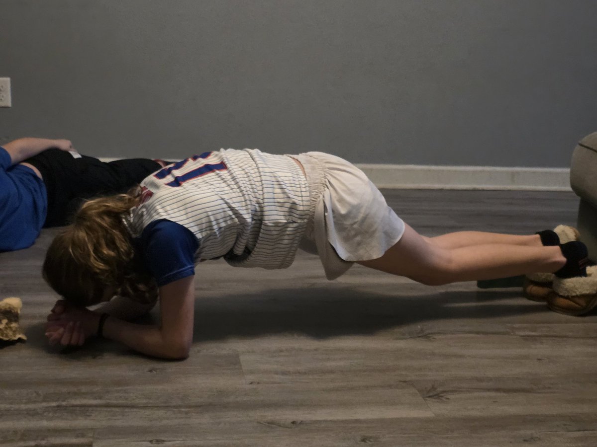 Addie_Davis2031's tweet photo. Strength training day. New plank record at 2:28! https://t.co/nBTASZ7lWU