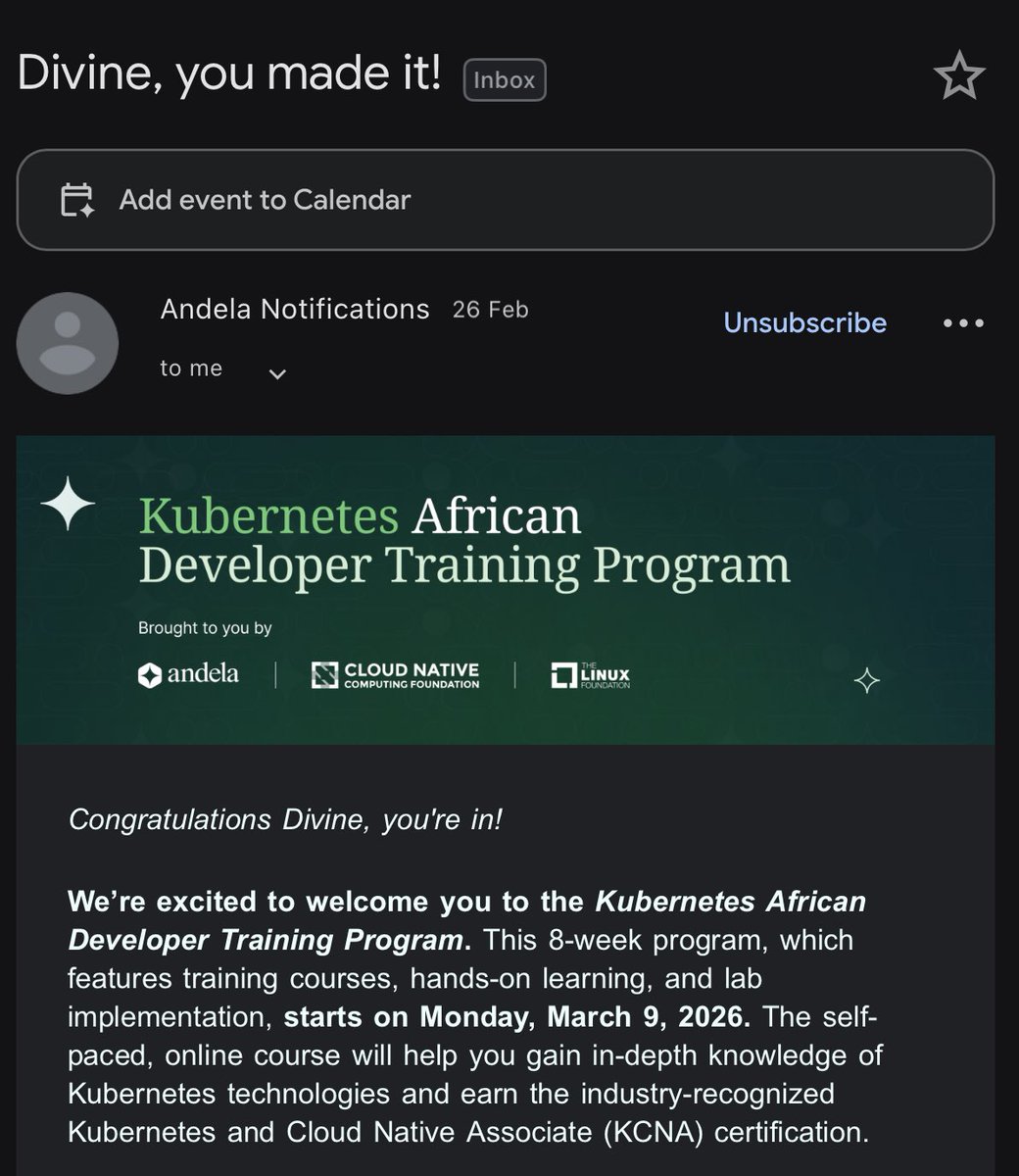 leothatguy's tweet photo. 8 weeks of K8s coming up🔥 @Andela https://t.co/eXFAQOrWXS