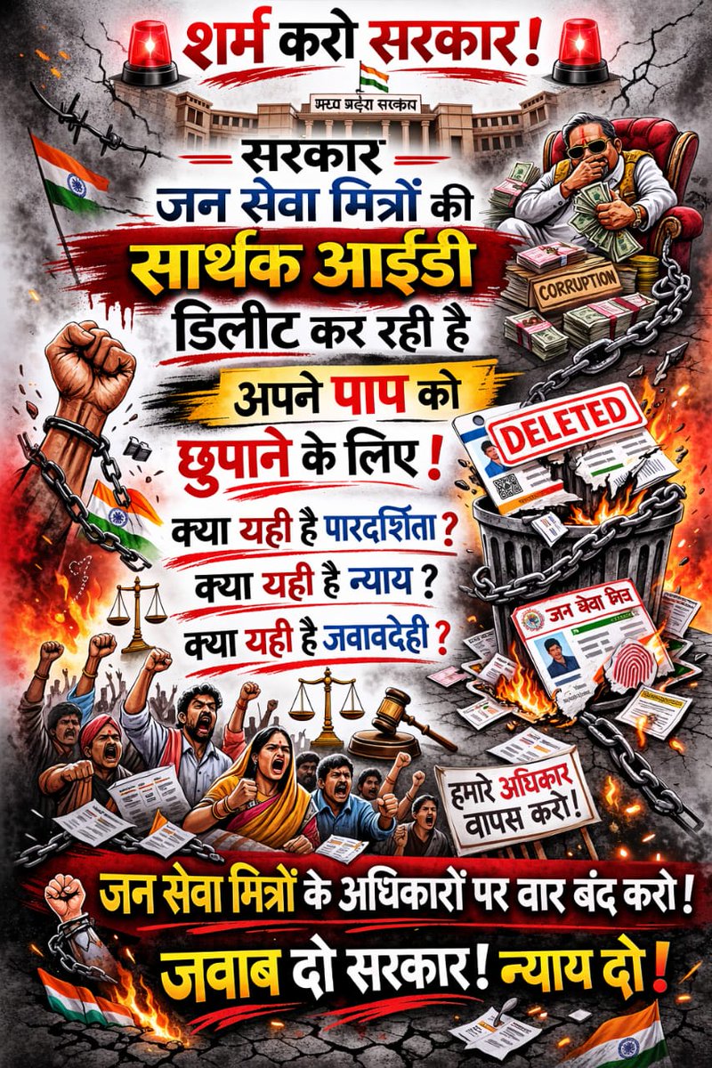 #जनसेवा_मित्रो_को_बहाल_करो
झूठे मोहन यादव
<a href="/RahulGandhi/">Rahul Gandhi</a>
<a href="/DrMohanYadav51/">Dr Mohan Yadav</a>
<a href="/narendramodi/">Narendra Modi</a>  <a href="/CMMadhyaPradesh/">Chief Minister, MP</a>
<a href="/PMOIndia/">PMO India</a>
<a href="/MamataOfficial/">Mamata Banerjee</a>
<a href="/SupriyaShrinat/">Supriya Shrinate Fans</a>
<a href="/Pawankhera/">Pawan Khera 🇮🇳</a>
<a href="/supriya_sule/">Supriya Sule</a>
<a href="/umasribharti/">Uma Bharti</a>
<a href="/PMOIndia/">PMO India</a>
<a href="/patrika_mp/">Patrika Madhya Pradesh</a>
<a href="/umasribharti/">Uma Bharti</a>