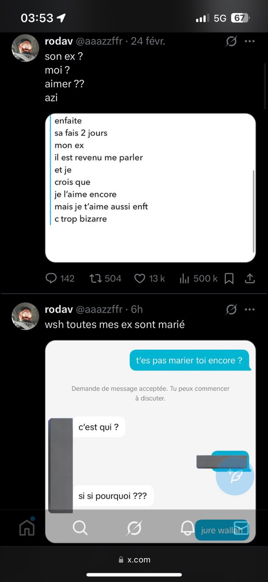 d_llk28's tweet photo. @aaazzffr Et toi tu parles de tes relations hors mariages et tu postes des screen de conv comme la grosse salope que t’es donc ftg https://t.co/0JTiIySWHb