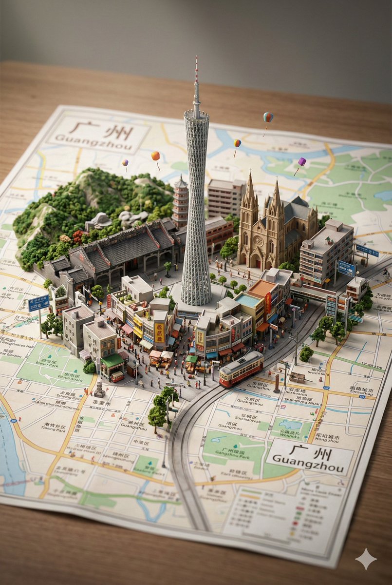 Nano Banana Pro Prompt: 3D City Diorama Map (Reference)
