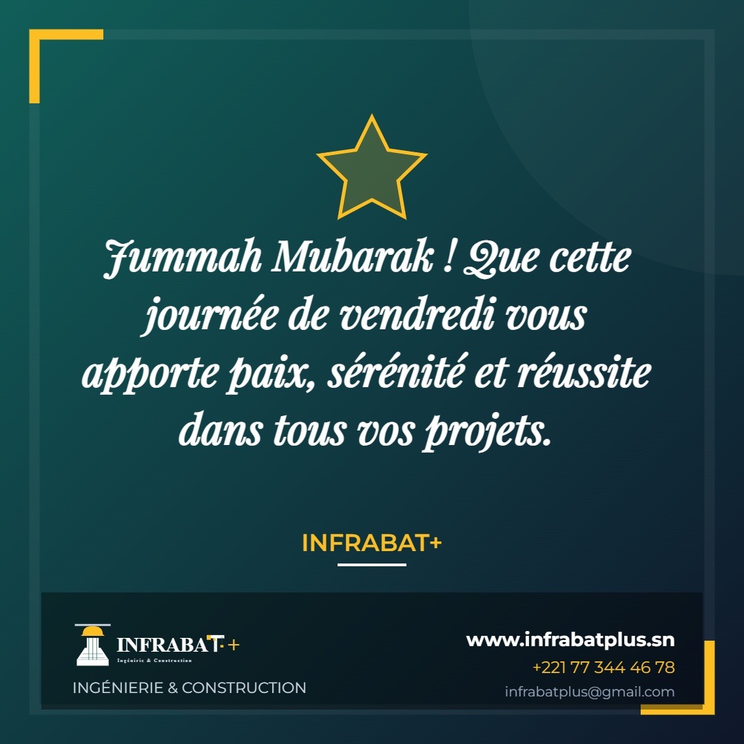 InfrabatPlus's tweet photo. Bon vendredi🙏🏾
#infrabatplus
#conception 
#Construction 
#geniecivil https://t.co/ZBLv07tPth