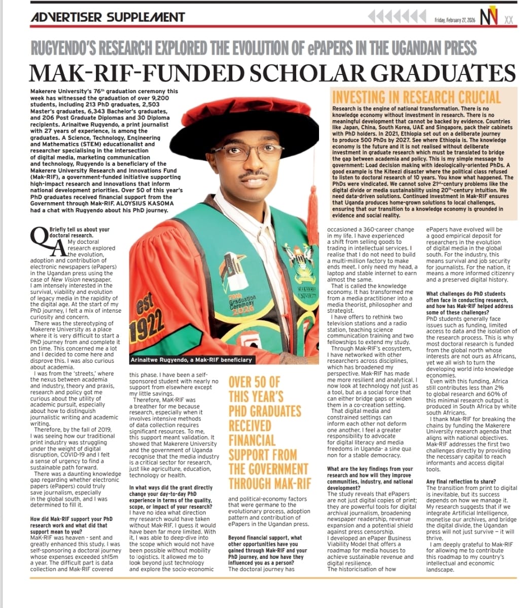 Arinaitwe Rugyendo, PhD🇺🇬 tweet media