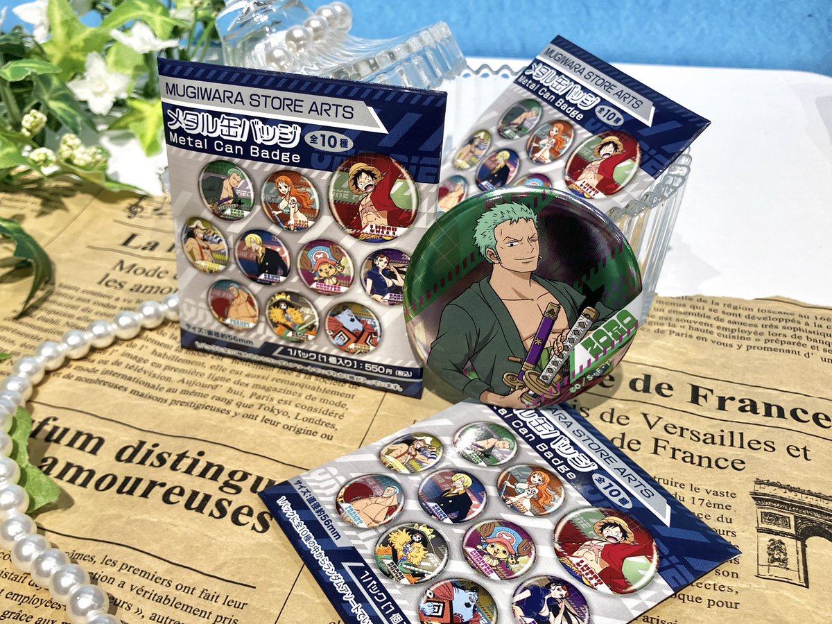 新商品】 MUGIWARA STORE ARTS メタル缶バッジ（全10種） 1個：550円