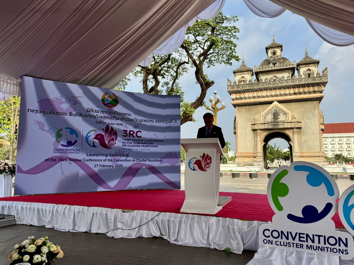BakhodirAB's tweet photo. Privileged to join the launching ceremony of the 3rd Review Conference (#3RC) of the Convention on Cluster Munitions to be hosted in 🇱🇦 on 14-18 September 2026: Lao PDR is the original #CCM signatory and its early adopter #LaoSDG18 #UXO @UNinLaoPDR @UNDPLaoPDR https://t.co/R5YlG8HwmW