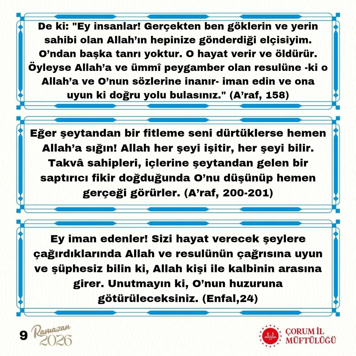 Çorum İl Müftülüğü tweet media