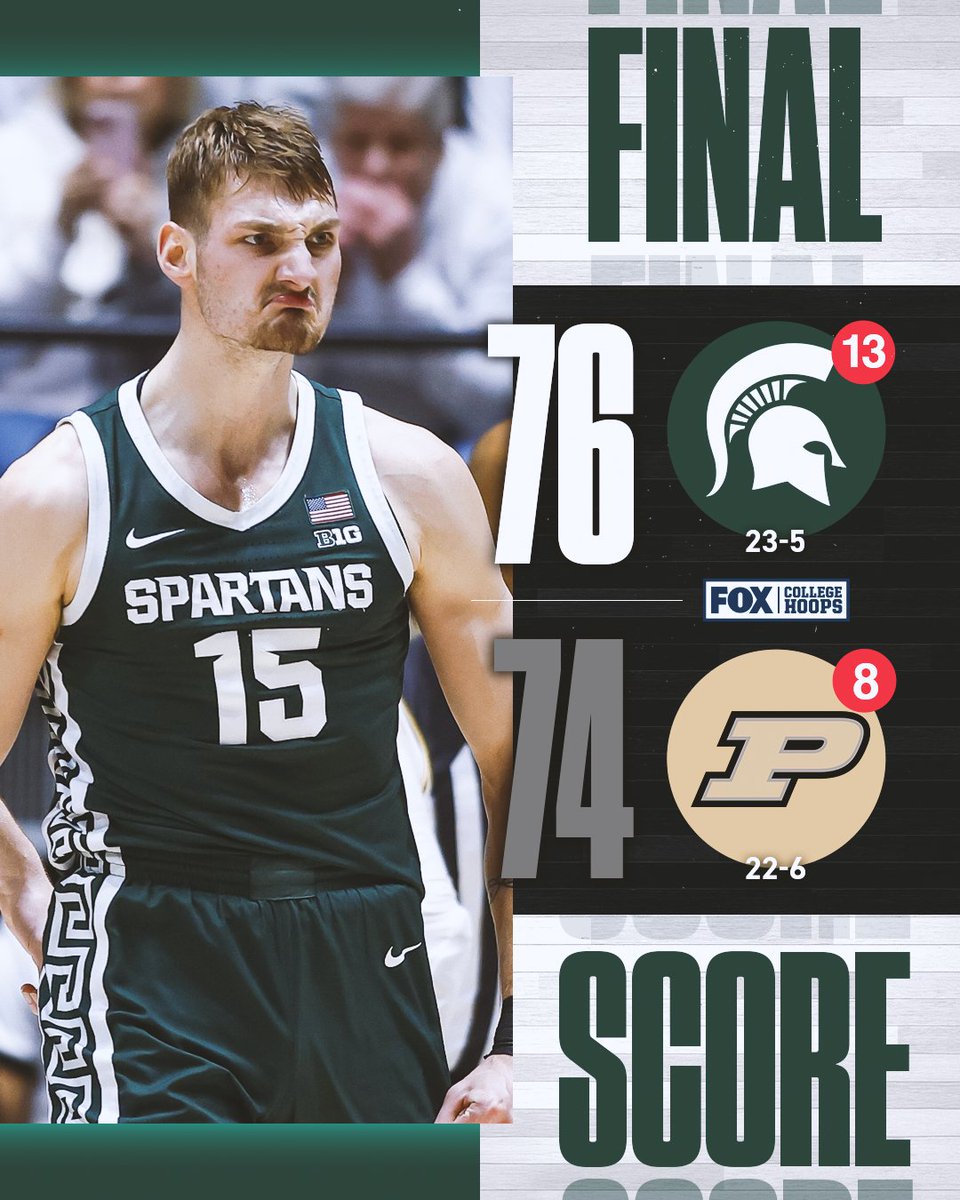 A B1G win for the Spartans!

First Michigan State win at Purdue since 2014 🔥