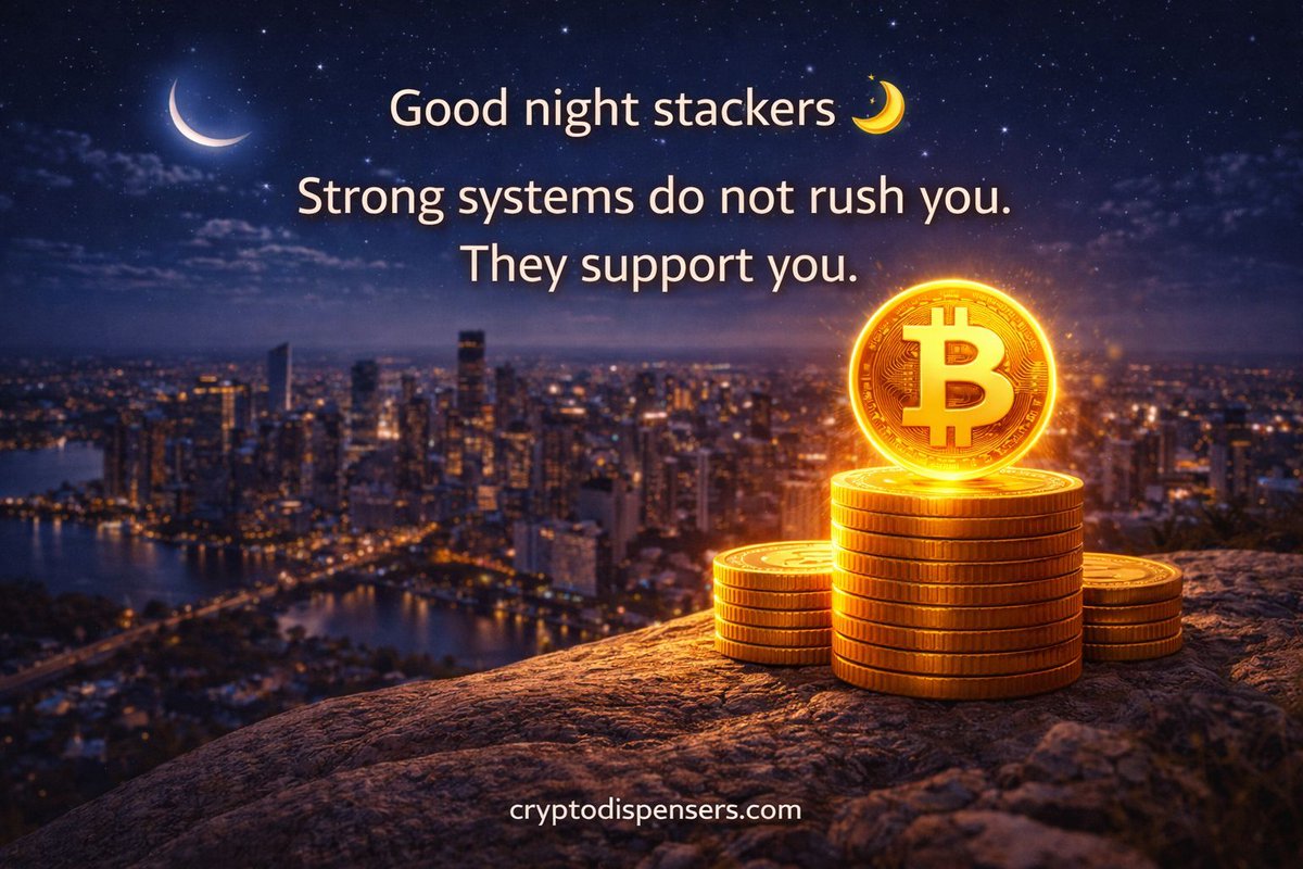 cryptodispenser's tweet image. Good night  stackers  🌙

Strong systems do not rush you.

They support you.

#FinancialSupport #CryptoOnboarding #BitcoinTools