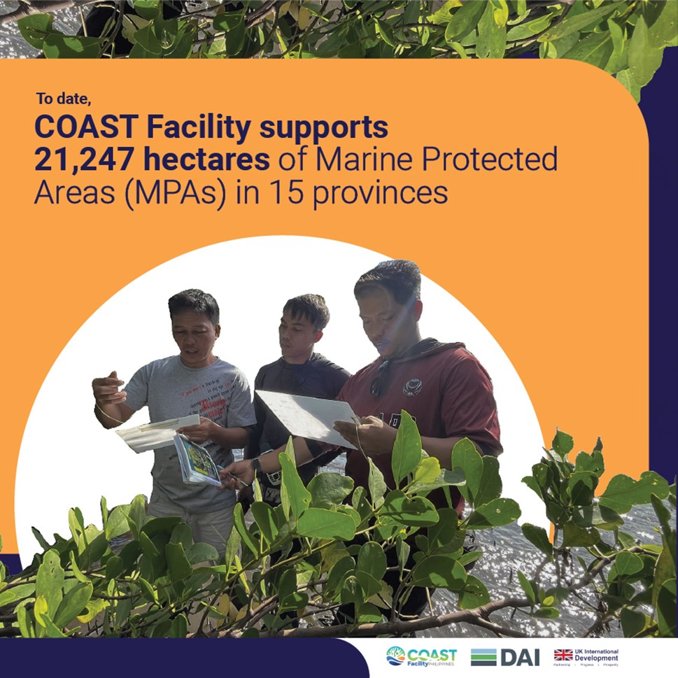 ukinphilippines's tweet image. The UK and the Philippines are building a more inclusive blue economy.
In Year 1, COAST Facility PH supported 21,000 ha of marine protected areas in 15 provinces, engaged 18,000+ fishers, and supported 25 market partners on fair and sustainable seafood sourcing.
#BlueEconomy