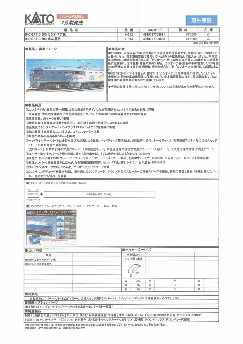 KATOの新製品情報です。（詳細、その1）