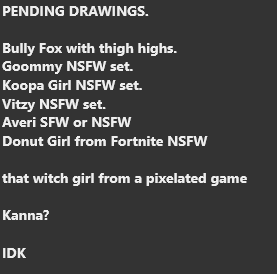 [NOT IMPORTANT]

This is the list of characters to draw. Don't get your hopes up too much because I'll probably change my mind about some things. I'm showing you this just in case.

I've done something like this and posted it here on Twitter, but I didn't promise anything.