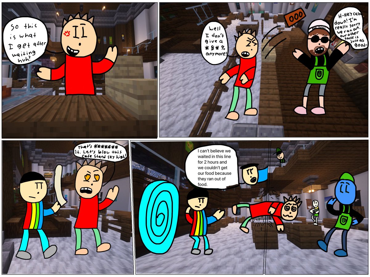 Here is the 5th comic (…<a href="/to_much_silly/">💤 Pepsi 🖍️ Burn Riggy</a>, <a href="/RedOn_Twt/">RedOn_Twt 🍉✌️ || COMMS OPEN</a>, <a href="/milan_fait/">william🎗</a> and <a href="/declansplanet/">Declan </a>) #drawing #comic #collab