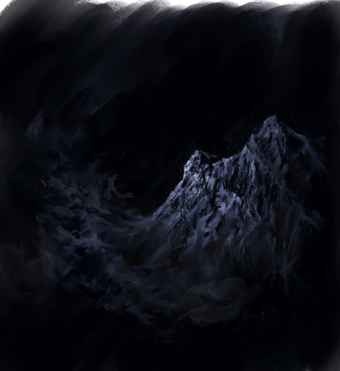 椋尾篁さんが『カムイの剣』で描かれた山の表現を真似したくて挑戦したけれど全く届かず惨敗！
学びが色々あったのでまた挑戦してみたい

本物の絵は下記ページに！
椋尾篁展のクラファンは本日まで！
motion-gallery.net/projects/mukuo…