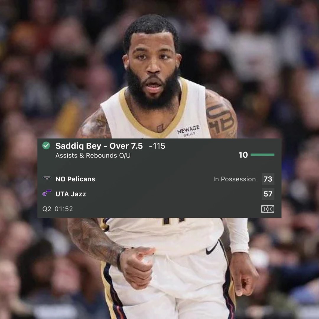 🔐SADDIQ BEY CASHES THE KINGZ IN THE FIRST HALF! Another BANGER from <a href="/I_Neeed_M0NEY/">Rock</a> 

✅-115 Saddiq Bey o7.5 Ast + Reb

👉whop.com/wagerkingz