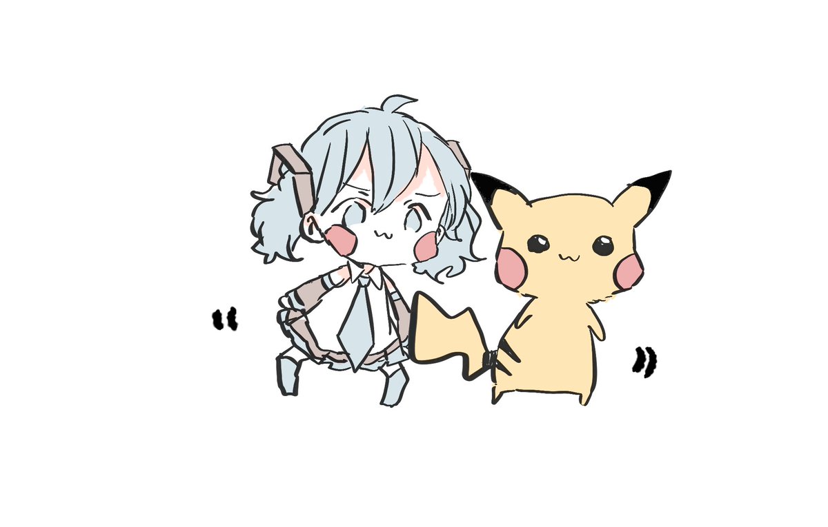 初音ミク ,ピカチュウ 「ピカ…」|sakiのイラスト