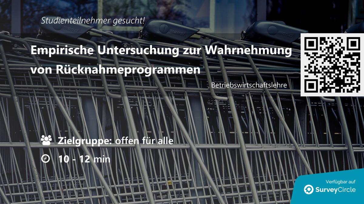 daily_research's tweet photo. Teilnehmer für Online-Studie gesucht!
Thema: "Empirische Untersuchung zur Wahrnehmung von Rücknahmeprogrammen" https://t.co/8Iza9kNv2O via @SurveyCircle #unihohenheim
#TakebackProgrammes #CircularEconomy #ConsumerPerception #sustainability https://t.co/08bn4mw53E