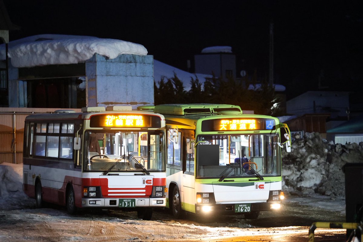 秋北バス1620(花輪) 本来であれば冬は路線に入らないワンロマですが