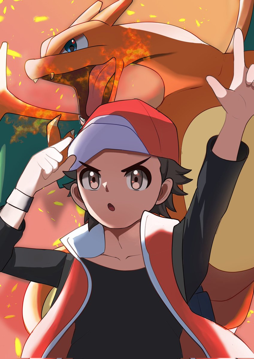 #今月描いたイラストを晒そう 
セクシーな中に混じるレッドリザードン

たまには真面目なイラストも描けるんだぞっと 