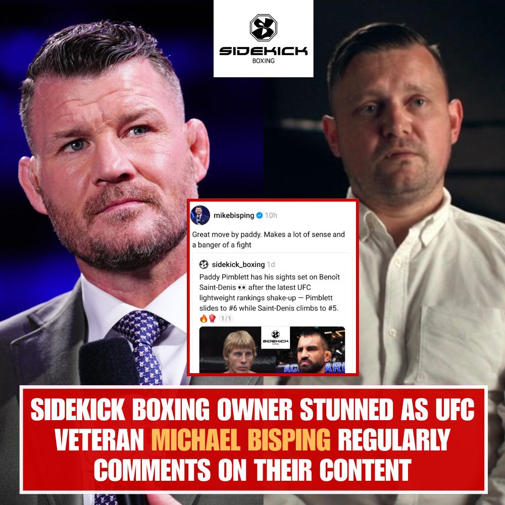 When a UFC legend keeps tapping in 🔥🥊 Sidekick Boxing getting that regular love from Michael Bisping 👀💬

Full Story: sidekickboxing.co.uk/paddy-pimblett…