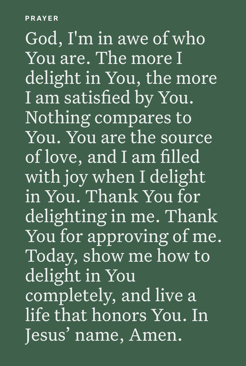 VOTD: Psalms 37:4

Our thoughts and desires are not always the same as God's, but as we deepen our relationship with Him, our desires look more like His. When we delight in God, God loves to give us what we desire, because what we want will reflect who God is. 

#VerseOfTheDay