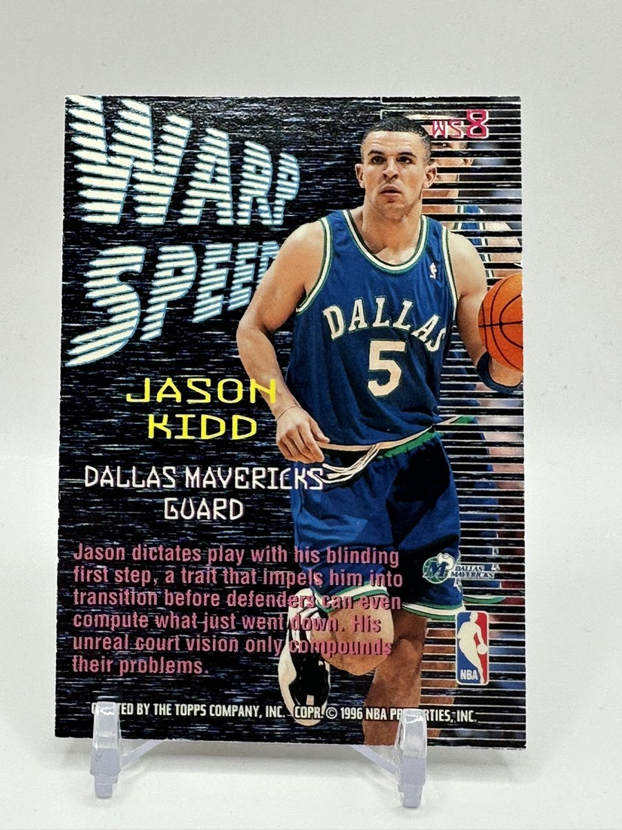 oldmanstylecard's tweet image. 1995 Topps Stadium Club Warp Speed Members Only Jason Kidd. These warp speed inserts are so sick! Love the 90’s basketball inserts. Just super unique and looks smooth. Do you remember these? $20 #cards #cardcollecting #jasonkidd #basketballcard #90sbasketball