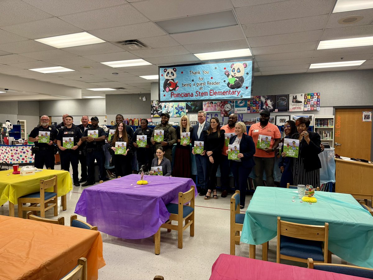 LaCristaParker's tweet photo. Read for the Record @PoincianaStem was a HIT! Thank you to our incredible guest readers and supportive staff for making literacy come alive for our students! #ReadForTheRecord @pbcsd @S_Stockman3 @InstSupSteiger @RachelCapitano @southPbcsd @C_MrsSkinner @BBPD https://t.co/MKBZ1Wm5C0