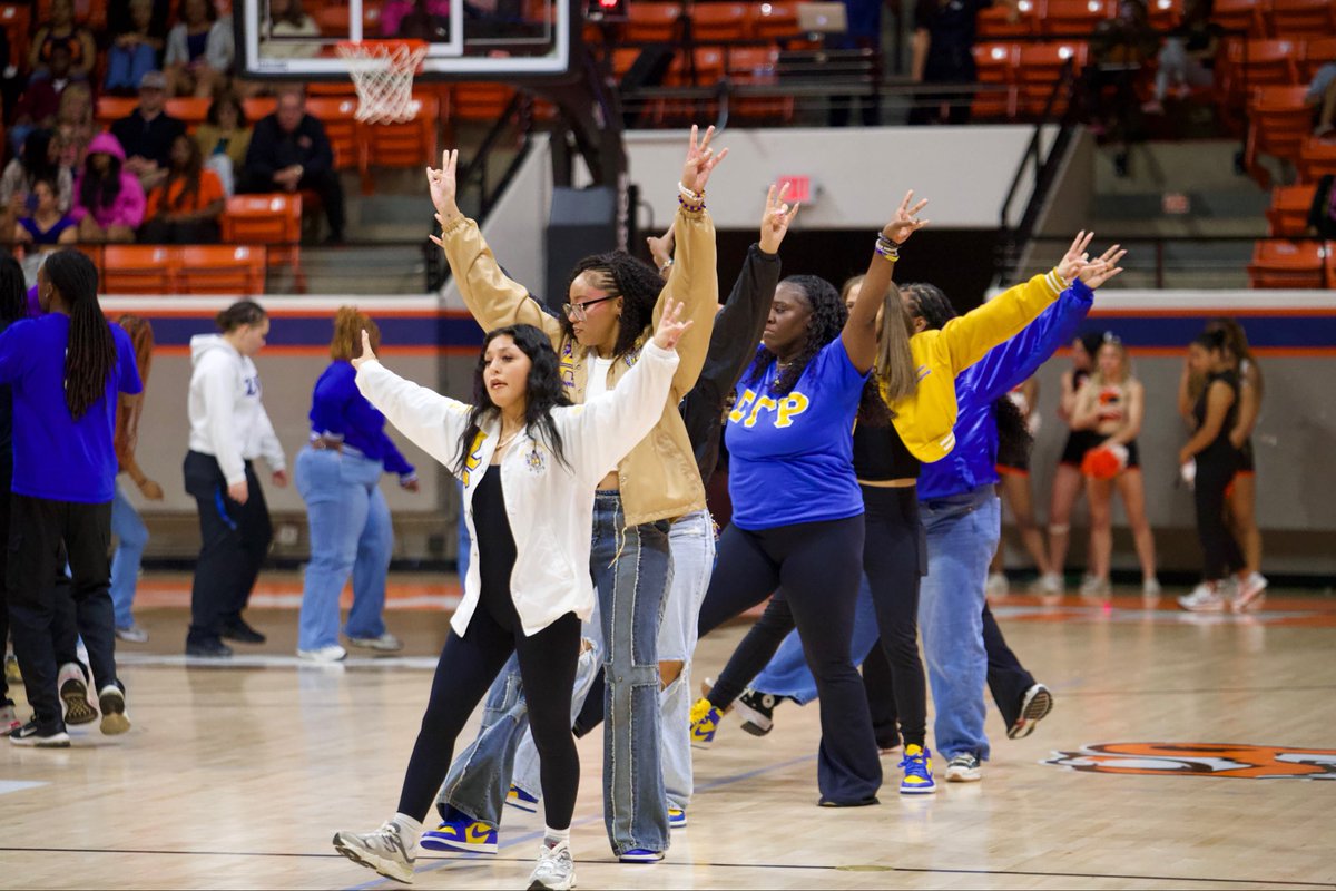 BearkatsMBB's tweet photo. Celebrating Black History Month at Halftime today. Thank you to all the chapters that came out! 

#EatEmUpKats | #BlackHistoryMonth https://t.co/2OEjyKnMj3
