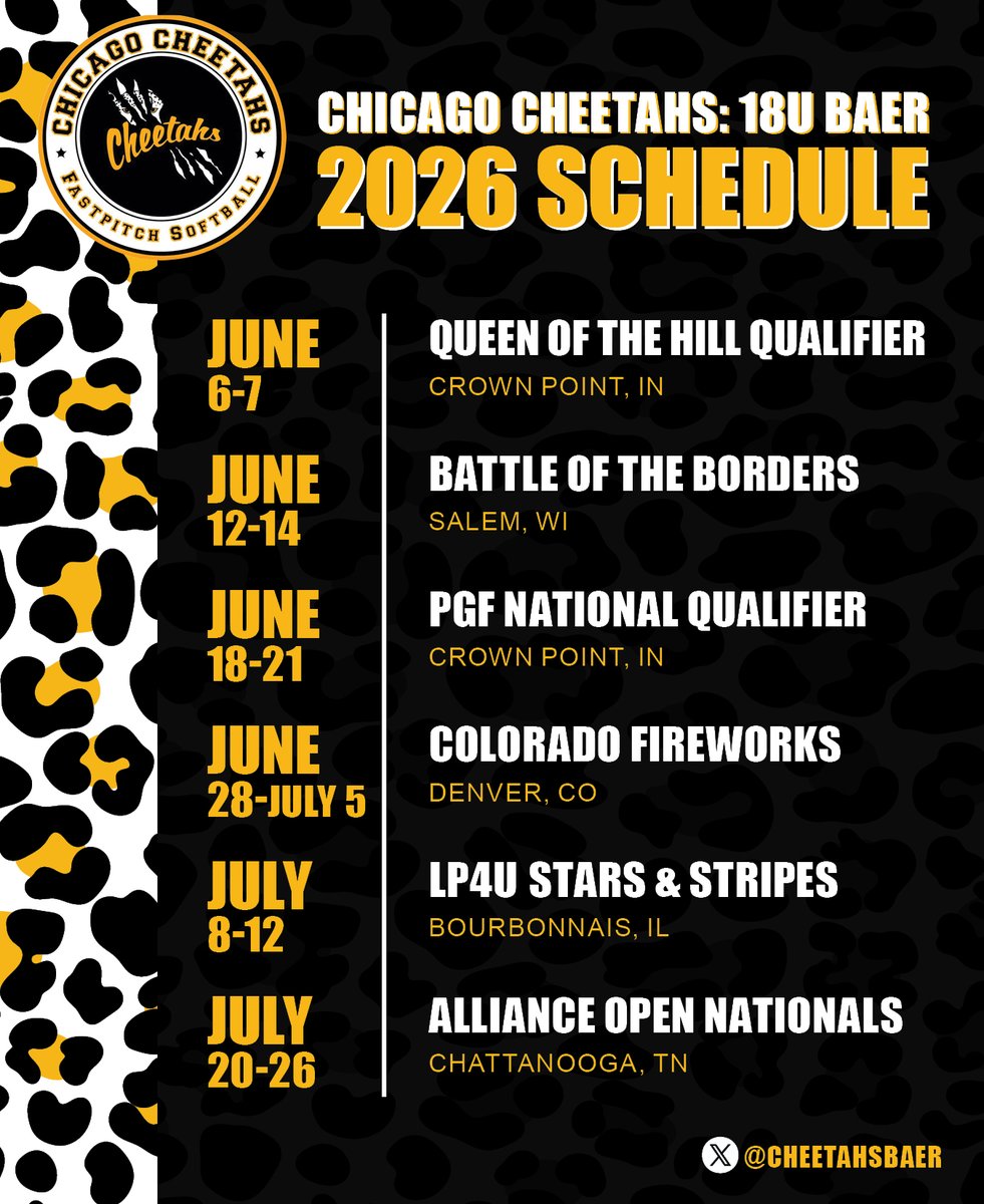 Chicago Cheetahs 18u Baer tweet media