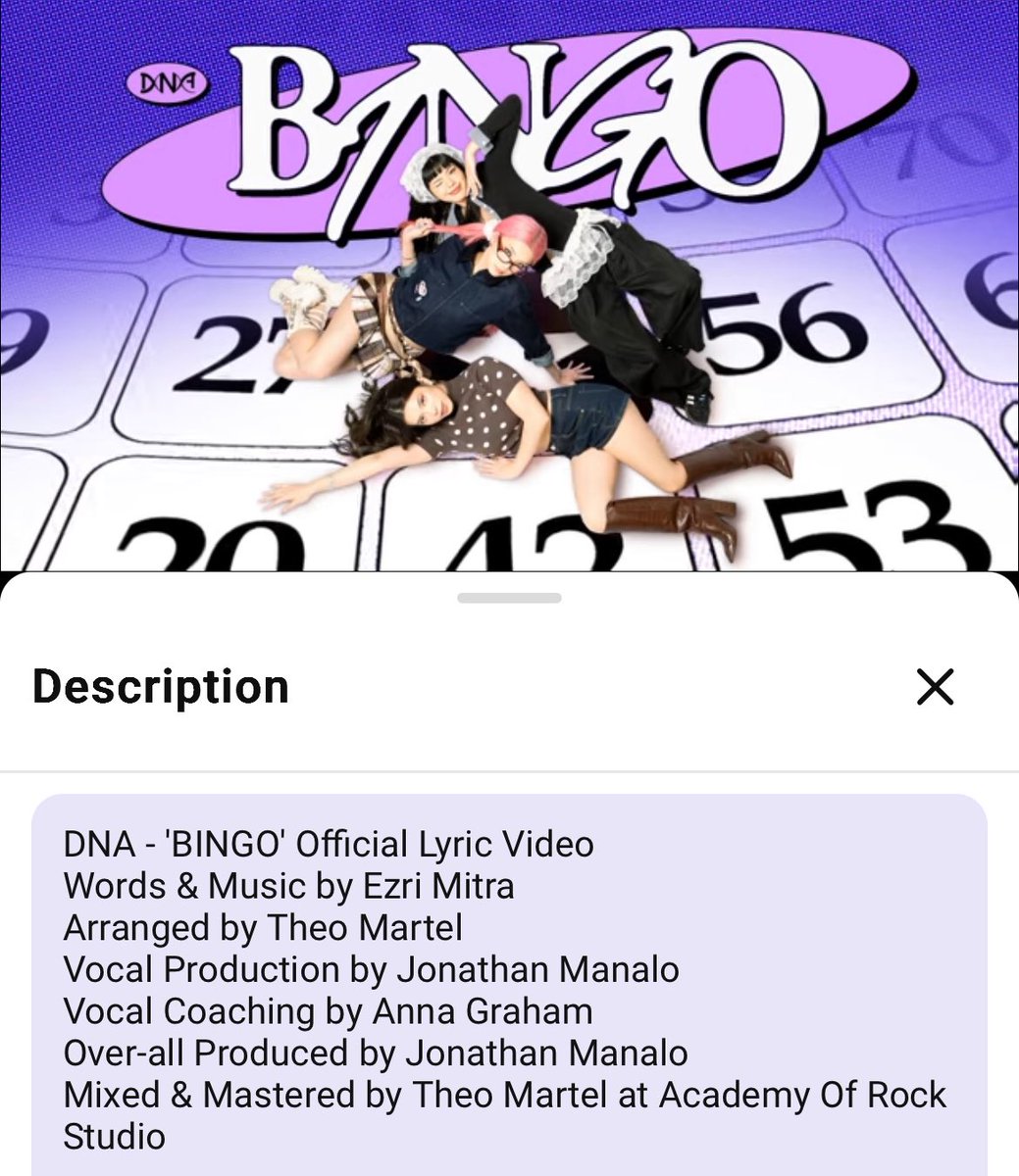 CristinaRvf's tweet photo. Congratulations @dna_ezrimitra 

DNA Second Single 
#DNANewSongBINGO https://t.co/DuBAMBhksl