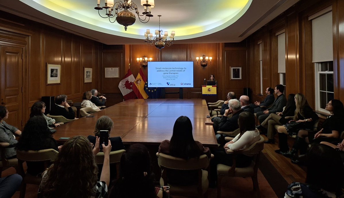 EmbEspCanada's tweet image. We hosted @EmbEspCanada "Together for cures: Canadian Colaboration for Gene Therapy for rare diseases" 🧬✨ an inspiring discussion on gene therapy with outstanding scientists and #CASSA. 
Proud to promote #ScienceDiplomacy and connect Spanish and Canadian talent 🇨🇦🇪🇸 to move