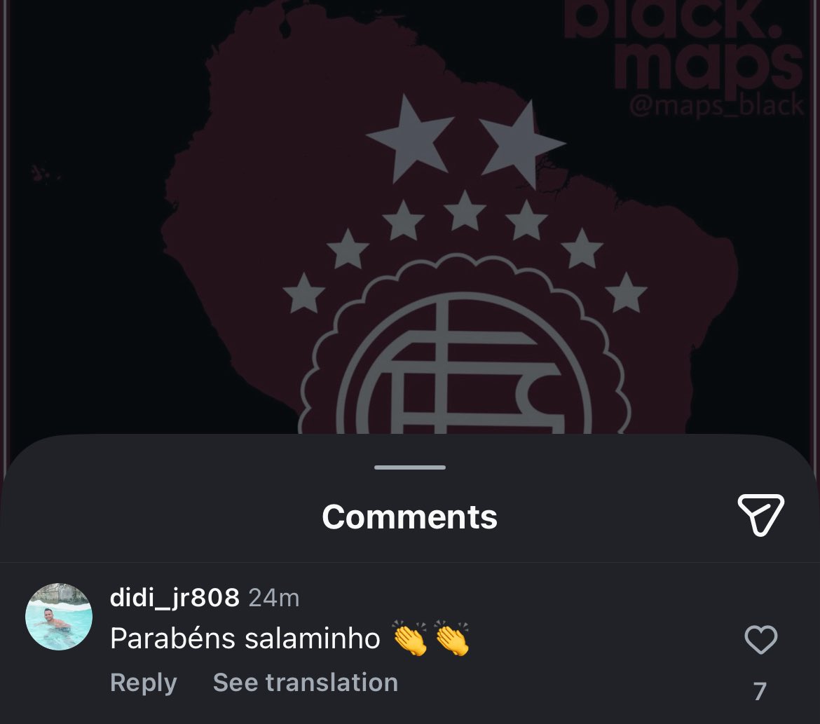 Lo que comentó un brasilero en Instagram sjhsjss