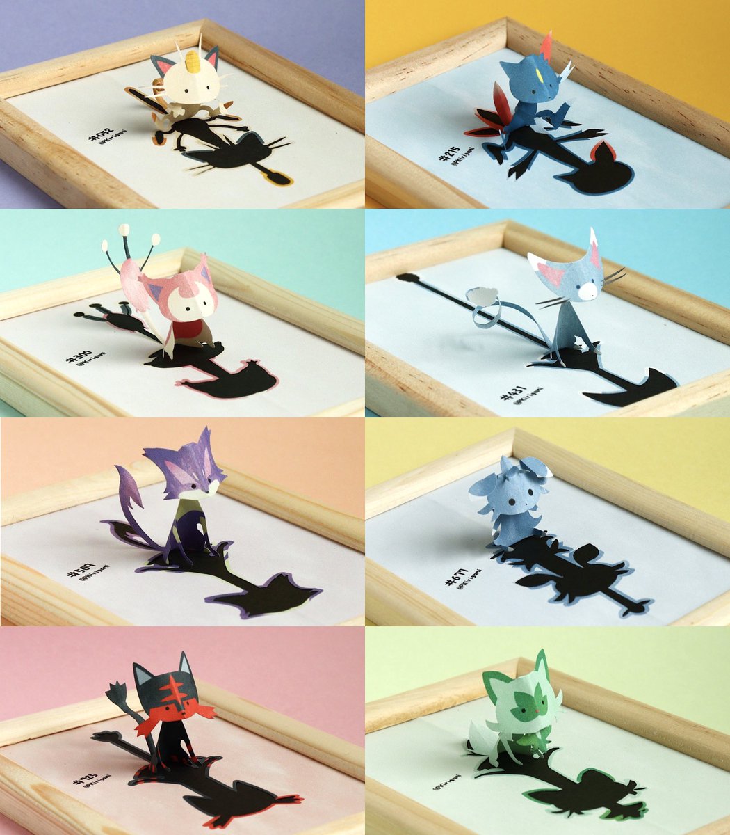 PKirigami's tweet photo. ポケモン30周年おめでとうございます

紙で作る猫&amp;犬ポケモン
 #ポケモン30周年 https://t.co/hpI02x5gX0