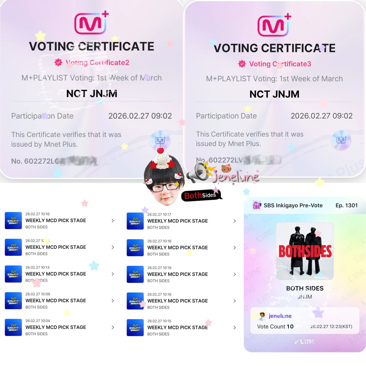 🍎 linc inkigayo ปิดโหวตวันนี้ 21.59 น. (ไทย)
🗳️ app.linc.fan/31TL/01KJ3Z4S1…

🍎 m+ playlist ปิดโหวต 3/3 21.59 น. (ไทย)
🗳️ mnetplus.onelink.me/TRa8/xohkwx0b?…

🍎 mcd pick stage ปิดโหวต 2/3 9.59 น. (ไทย)
🗳️ mnetplus.onelink.me/TRa8/xohkwx0b?…

#โหวตเพื่อเจโน่แจมิน