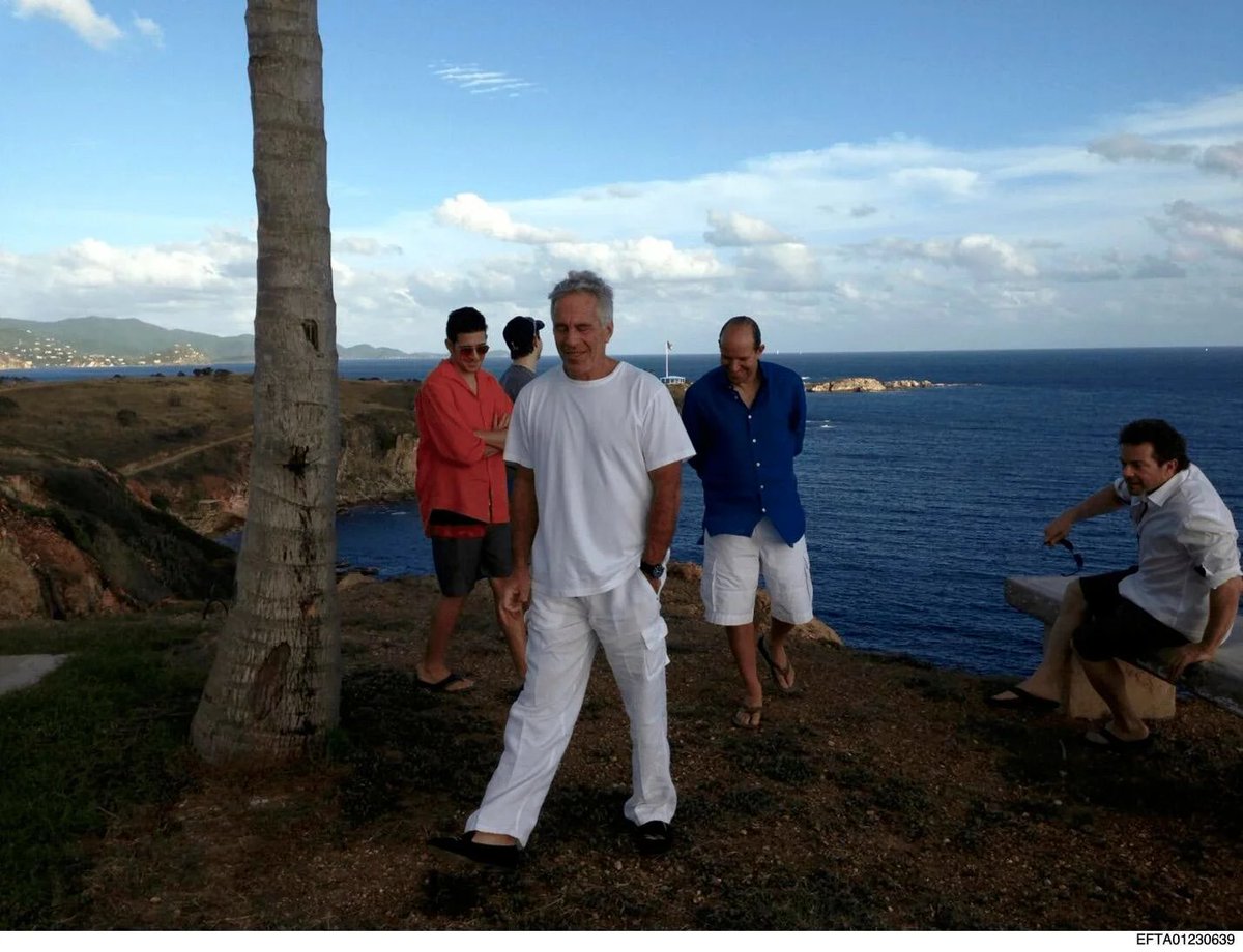 Oh no!!!  This picture of lying <a href="/howardlutnick/">Howard Lutnick</a> on Epstein Island was removed from the DOJ files, and now we'll never see it!!!!!!