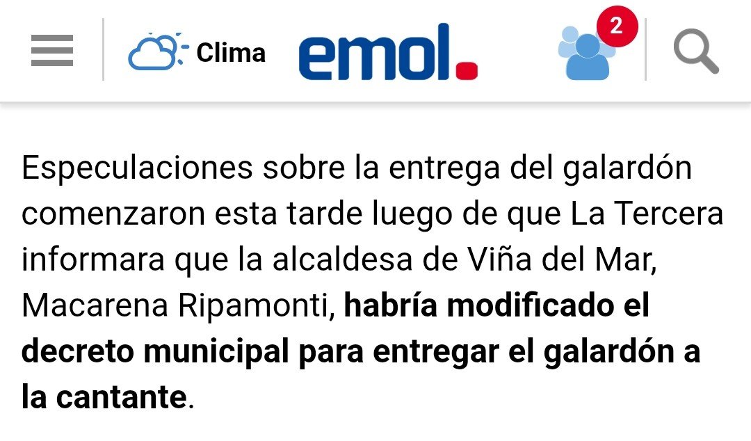 Lo malo de la izquierda comunista es que no respeta las reglas, siempre quiere saltarselas, está vez Ripamonti tuvo que modificarlas para darse un gustito personal ya que Mon Laferte no podía obtener la Gaviota de Platino ya que no contaba con 30 años de carrera. 

#Viña2026 🇨🇳