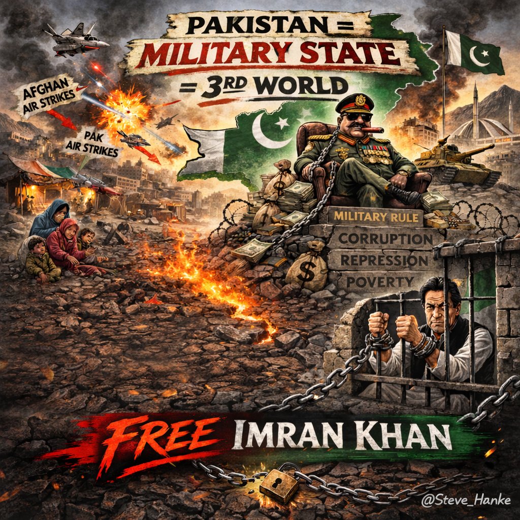 #PAKWatch🇵🇰: Afghanistan has responded to Pakistani air strikes with air strikes. 

Meanwhile, Captain Pakistan remains illegally imprisoned.

PAKISTAN = MILITARY STATE = 3RD WORLD.

FREE IMRAN KHAN.