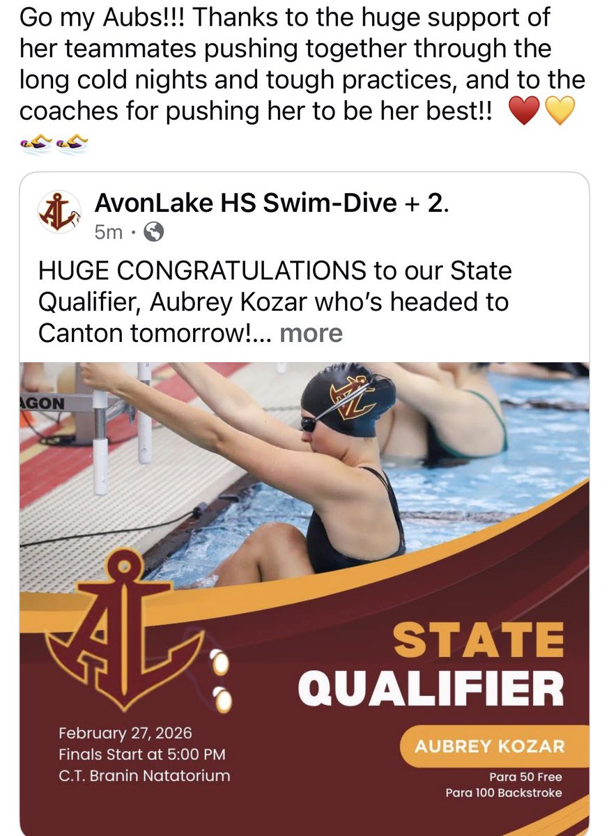Go my Aubs! <a href="/AvonLakeSports/">Avon Lake Athletics</a> <a href="/AvonLakeHS/">Avon Lake High School</a>