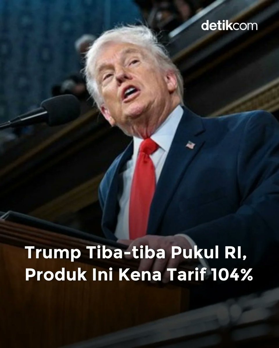 detikfinance's tweet image. #AS tiba-tiba mengenakan tarif sangat tinggi hingga sekitar 104 % atas #impor dari #Indonesia dalam langkah terbaru kebijakan perdagangan. Kebijakan ini bagian dari upaya AS melindungi industri dalam negerinya di tengah ketegangan dagang. 🇺🇸⚡🇮🇩

Foto: Reuters/Kenny Holston