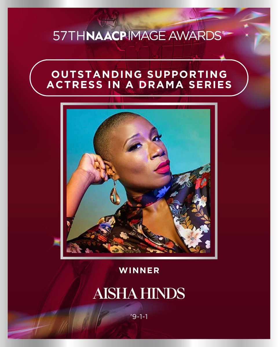 naacpimageaward's tweet photo. Supporting role, leading impact. Congrats, @appleofhisai, for winning the 57th #NAACPImageAwards for  Outstanding Supporting Actress in a Drama Series. We see you! https://t.co/0hLGgJnwcj