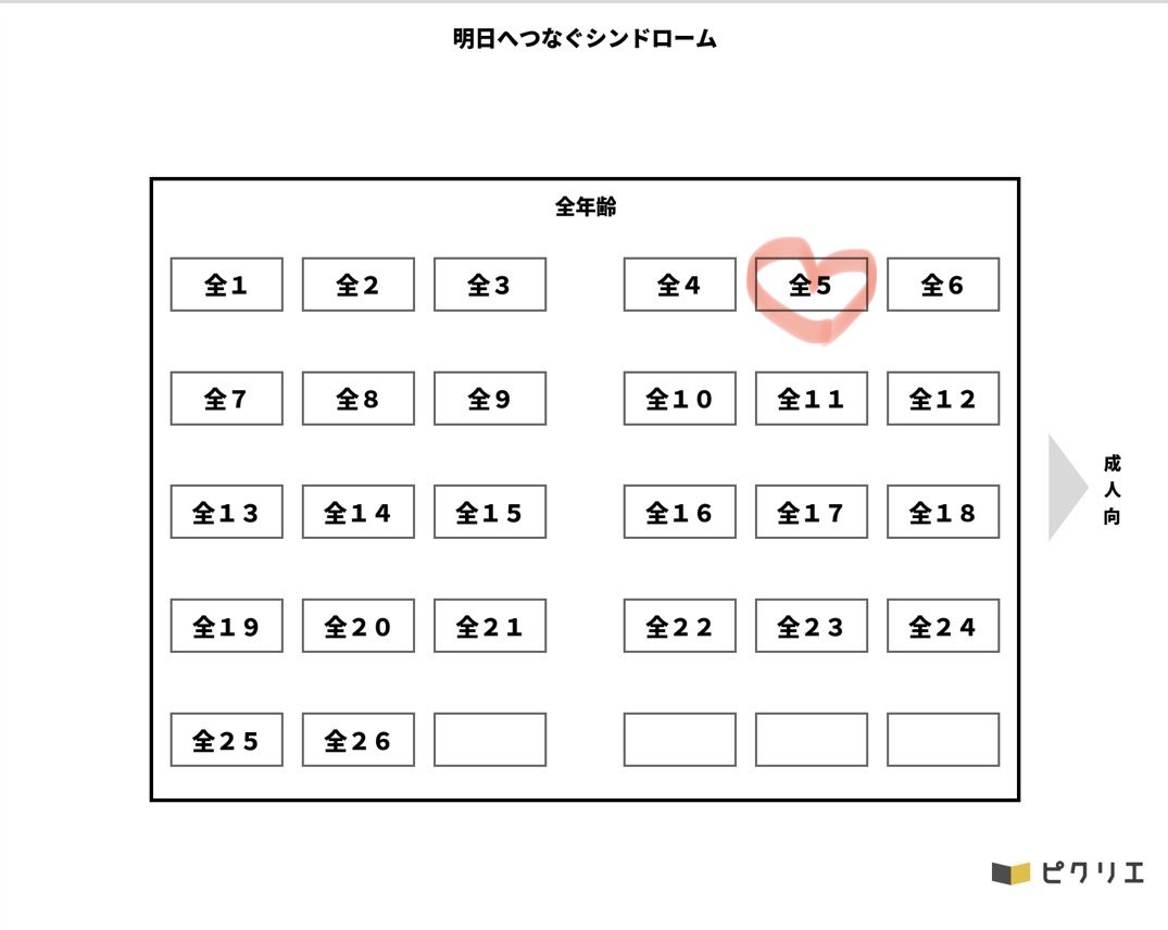 #明日へつなぐシンドローム 
初のサークル参加です！！！
至らない点もあるかもしれませんが、追い込みをかけます‼️よろしくお願いします🥳